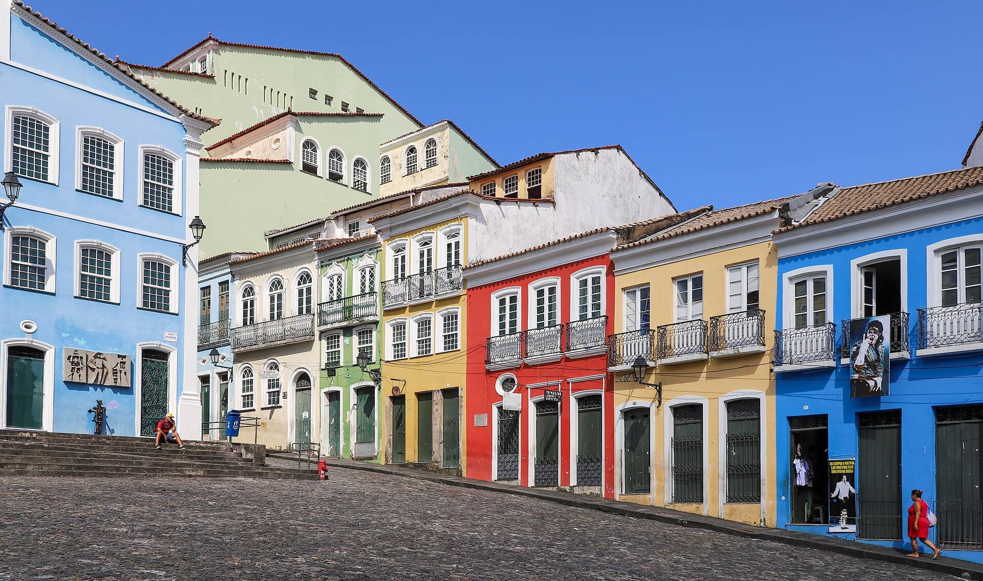 Casario colonial histórico no Pelourinho, em Salvador