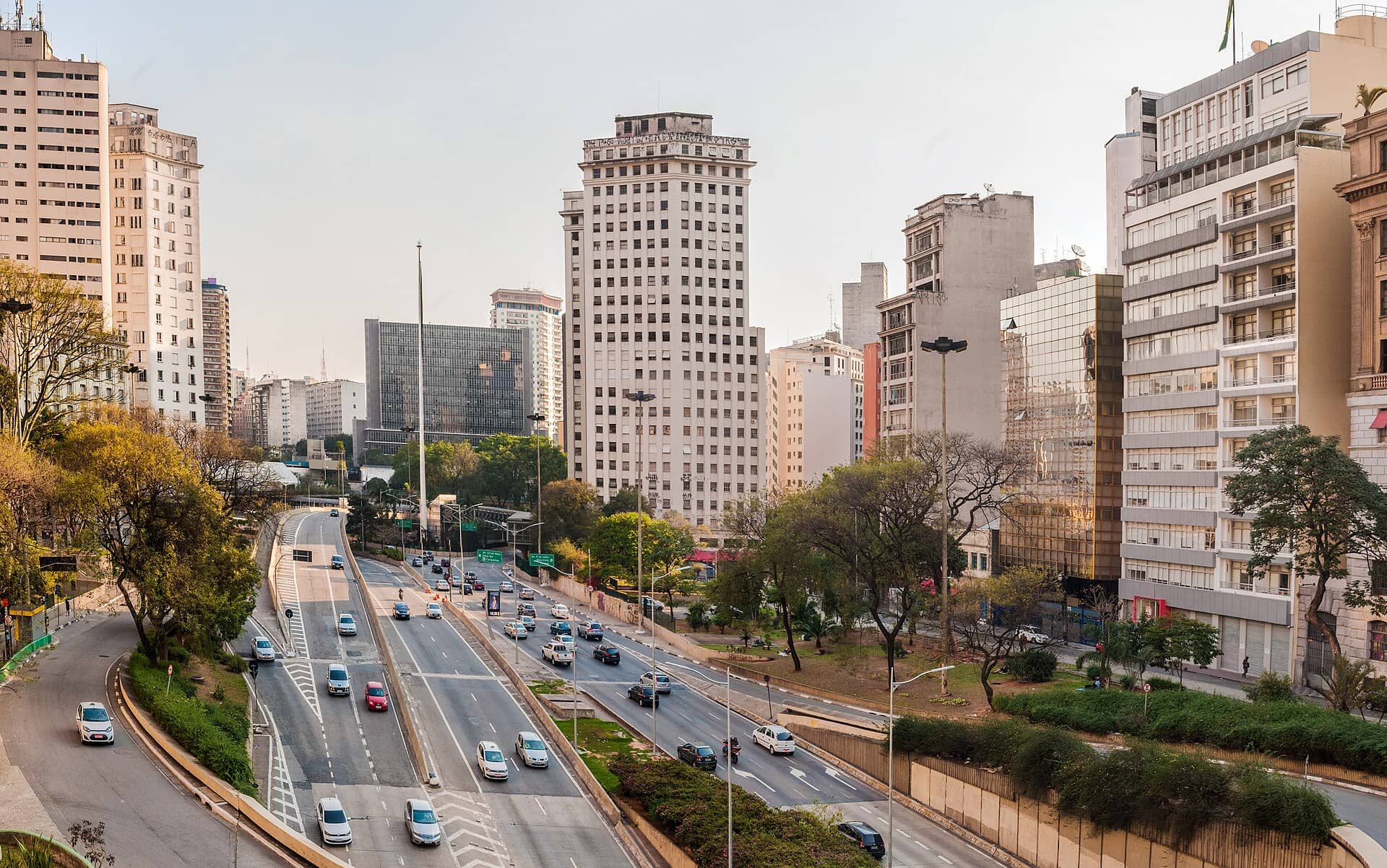 Vista do centro financeiro de São Paulo, a maior cidade do Brasil